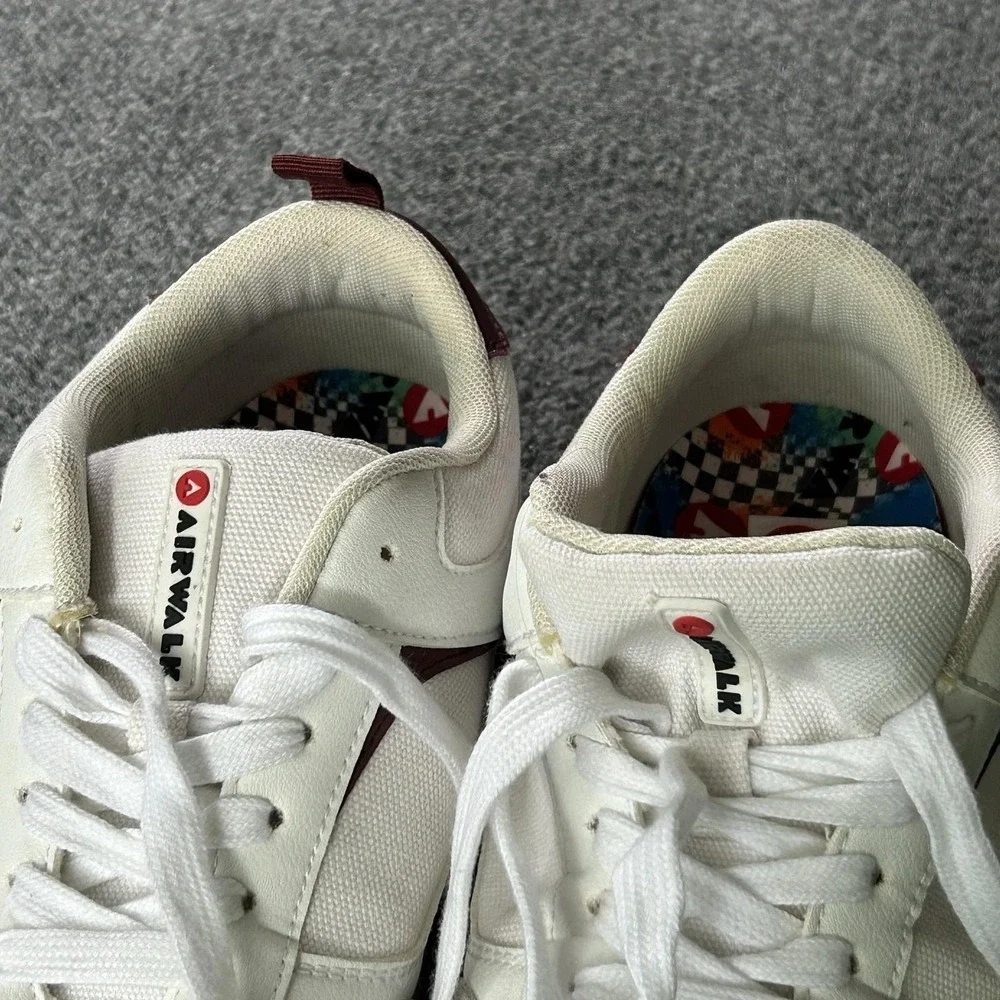 Airwalk Huntington Men 9.5 White‎ Canvas Suede Gum Sole Skate Sneakers